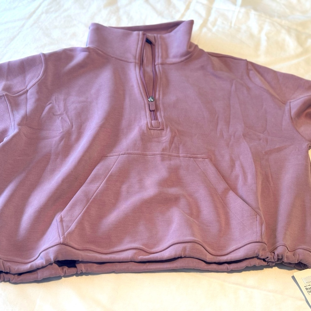 BNWT Lululemon brushed Softstreme half zip Rose Blush